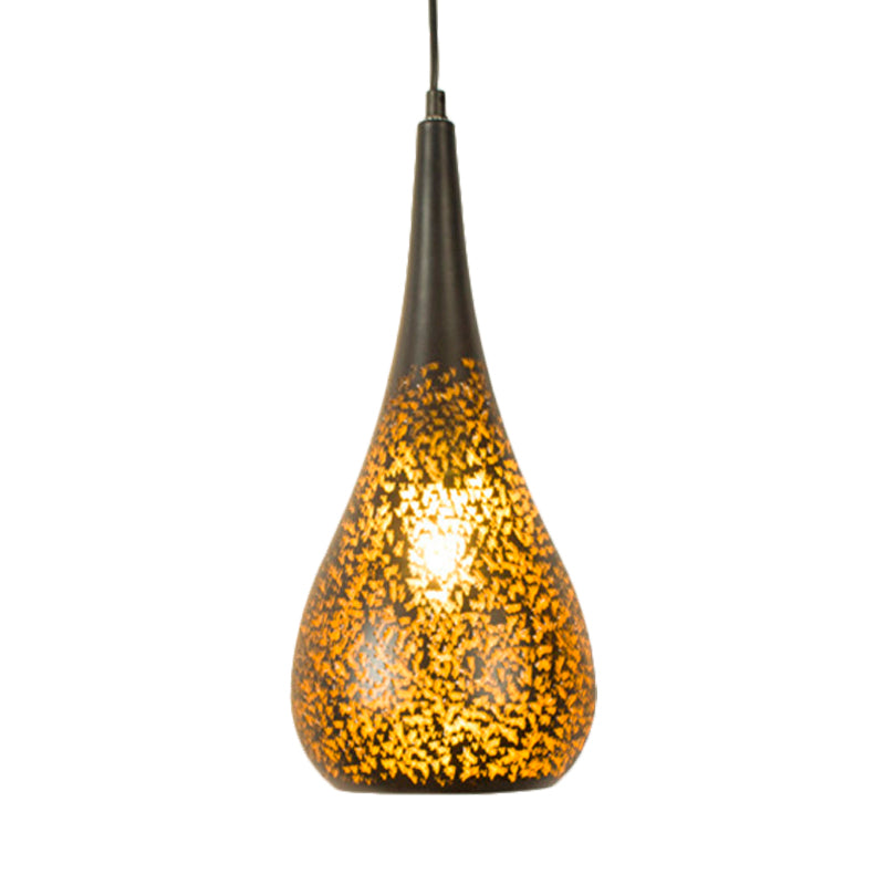 Brass Laser Cut Art Deco Hanging Lamp With 1 Bulb