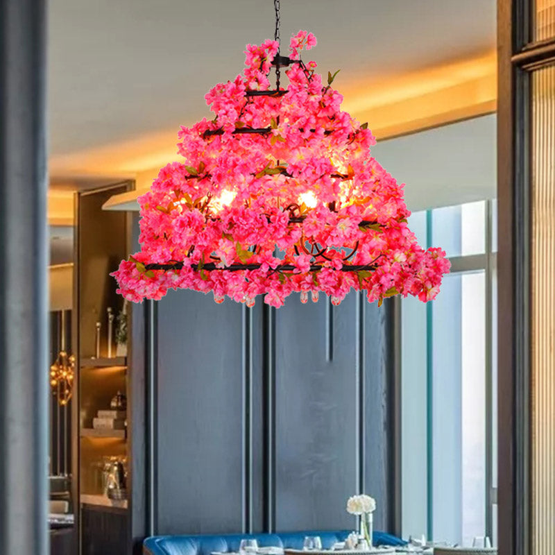 Celaeno - Lustre industriel violet à 6 têtes pour restaurants