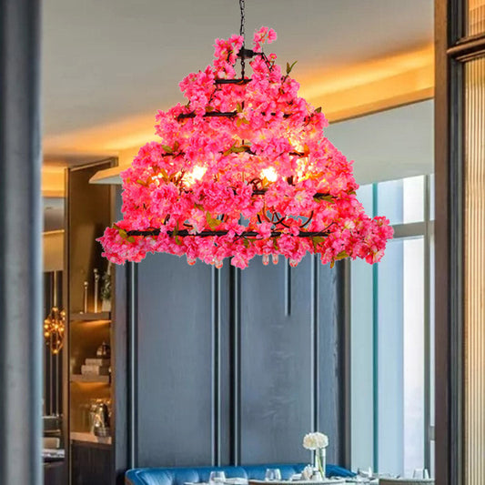 Celaeno - Purple 6-Head Chandelier Industrial Pendant for Restaurants