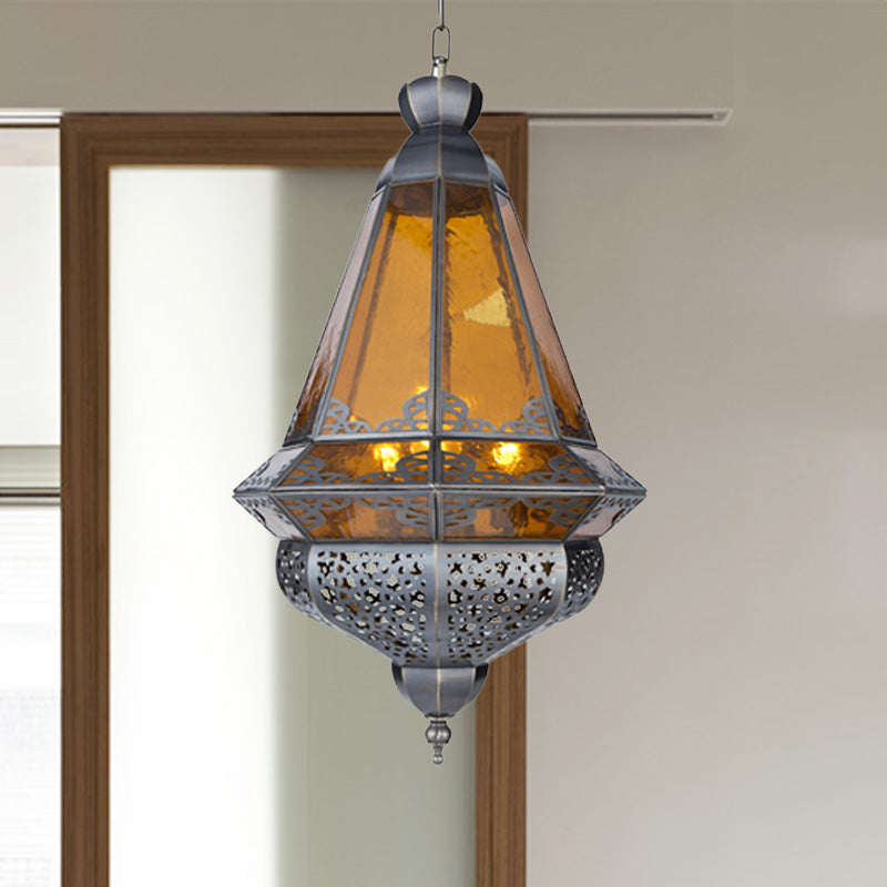 Vintage Grey Cone Metal Pendant Light For Living Room - 1-Light Hanging Lamp