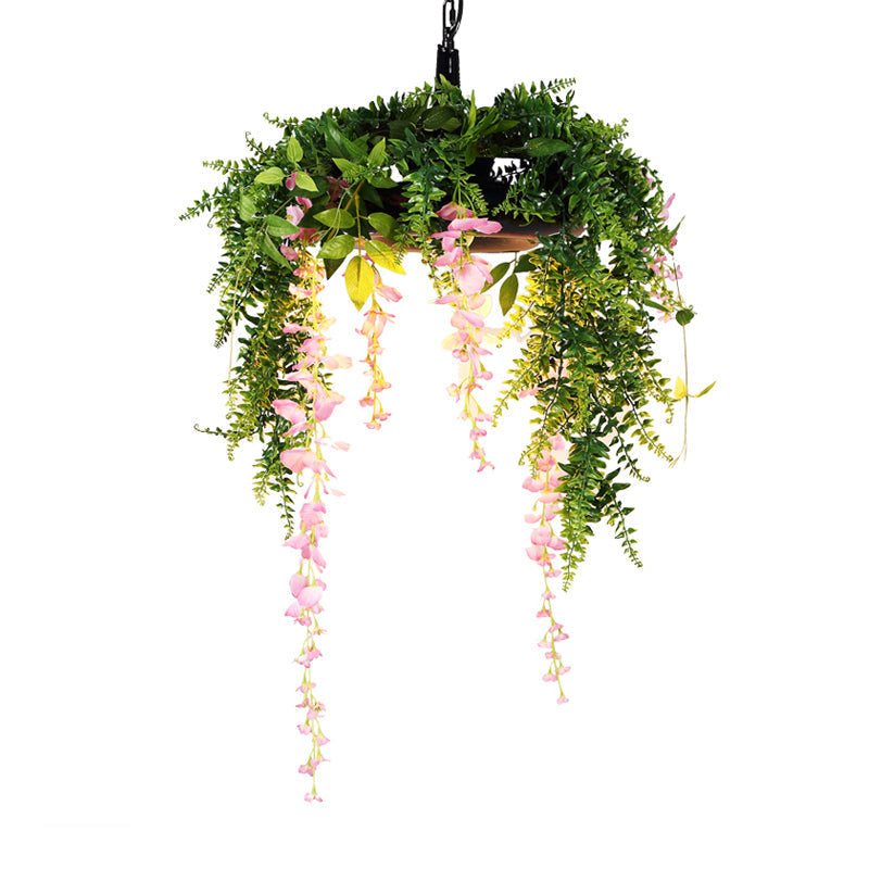 Retro Metal Down Lighting Pendant - Green LED Hanging Ceiling Light