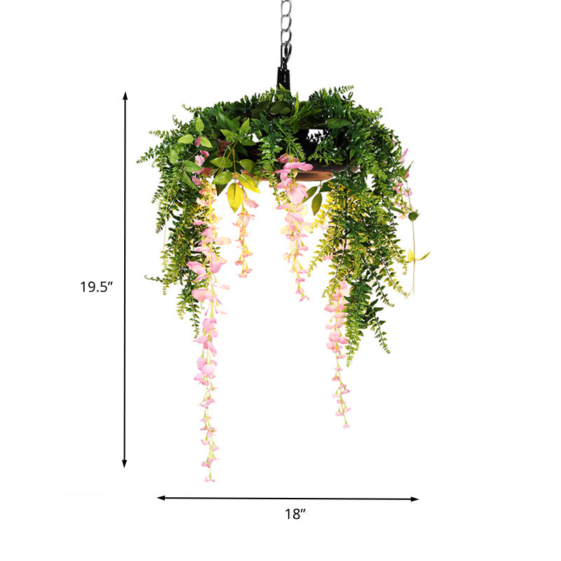 Retro Metal Down Lighting Pendant - Green LED Hanging Ceiling Light