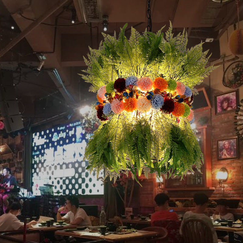 Modern Green Industrial Metal Plant Led Pendant Lamp For Restaurants