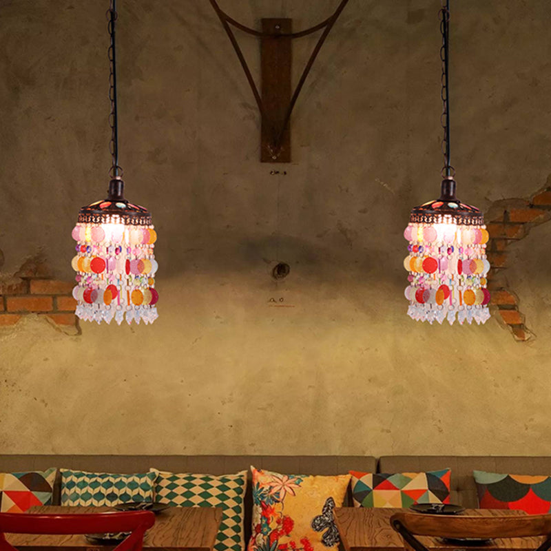 Vintage Rust Metal Pendulum Light With Cascade Design - Ideal Lighting Fixture For Restaurants