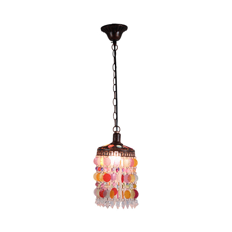 Vintage Rust Metal Pendulum Light With Cascade Design - Ideal Lighting Fixture For Restaurants