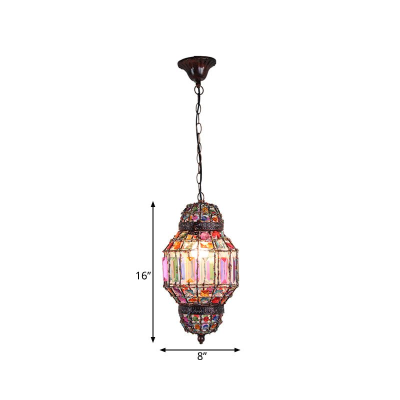 Vintage Metal Lantern Pendant Light With Down Lighting - Rustic 1 Bulb Ideal For Restaurants And