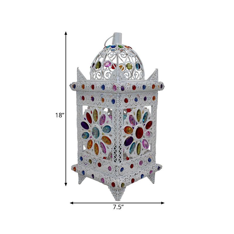 Vintage Metal Nightstand Lamp - White Bedside Lighting For Bedroom