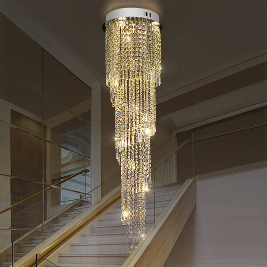 Modern Raindrop Crystal Pendant Light - 12-Head LED Multi Ceiling Lamp, Silver