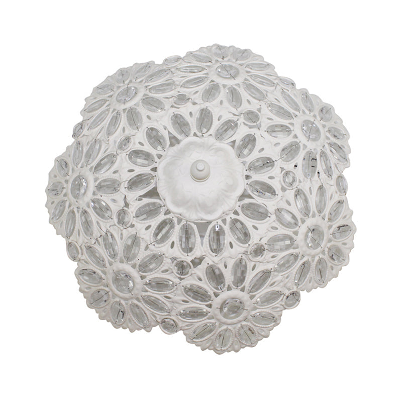 Plafonnier encastré en métal Art Déco avec 3 lumières - Blanc - Idéal pour le salon