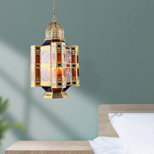 Arab Style Brass Pendant Light Fixture - Castle Chandelier Lamp For Restaurant