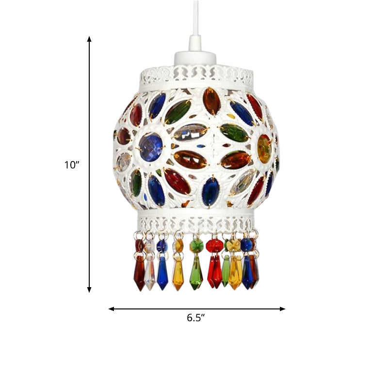 Vintage Metal Pendant Ceiling Light - White Bathroom Lamp