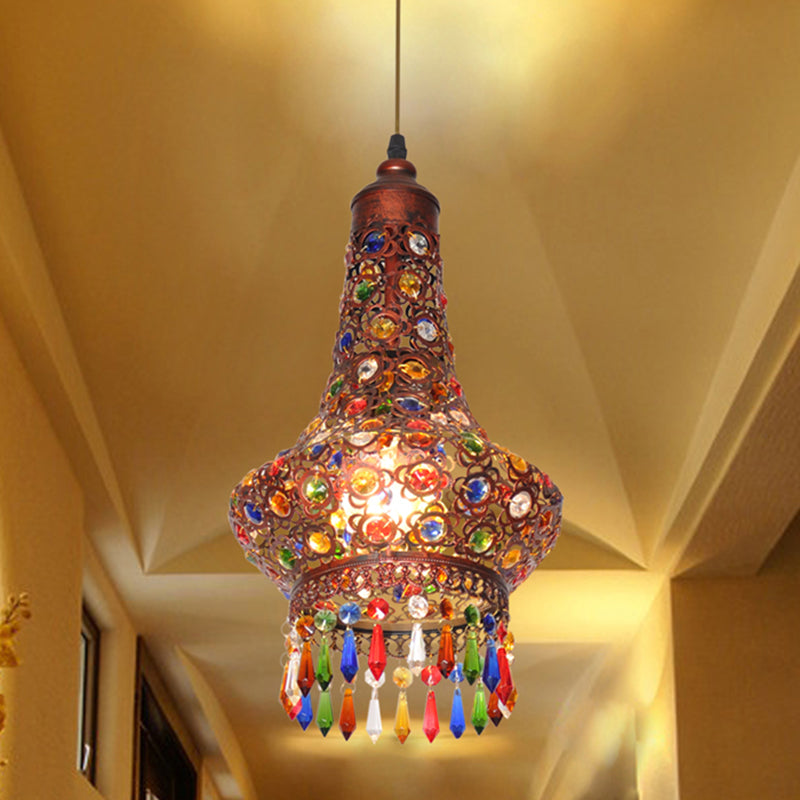 Vintage Copper Teardrop Pendant Light - Elegant Hallway Lighting Fixture
