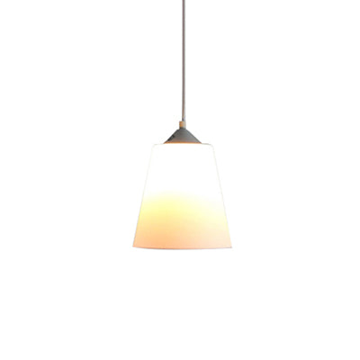 Modern Conic Pendant Light - Frosted Glass Hanging Ceiling With Adjustable Cord In White / A