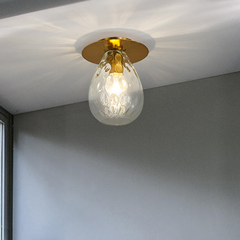 Lampe encastrée en verre transparent en forme de poire pour salon nordique