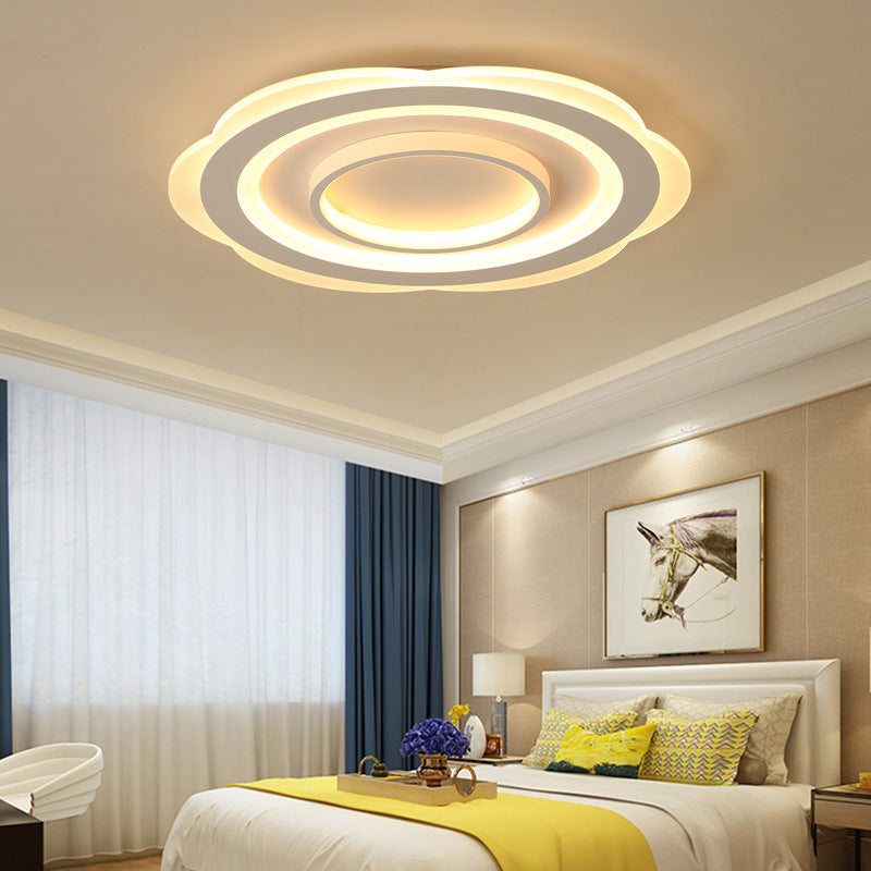 Modern Acrylic Flower Ceiling Light - 16"/19.5"/23.5" Flushmount for Living Room in Warm/White