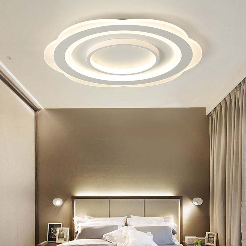 Modern Acrylic Flower Ceiling Light - 16"/19.5"/23.5" Flushmount for Living Room in Warm/White