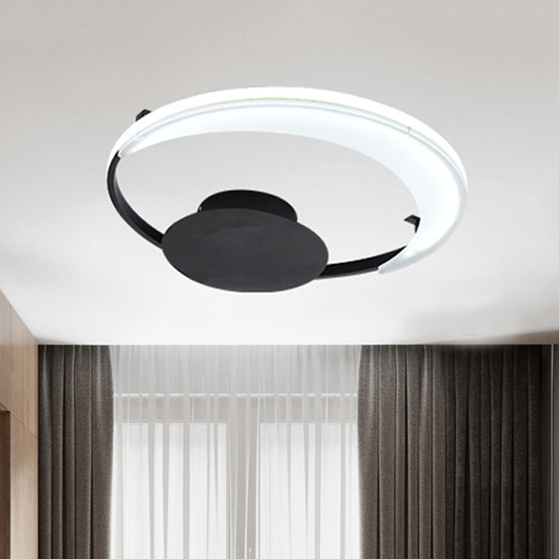 Contemporary Acrylic Flushmount Ceiling Light in Black - 3 Sizes Available