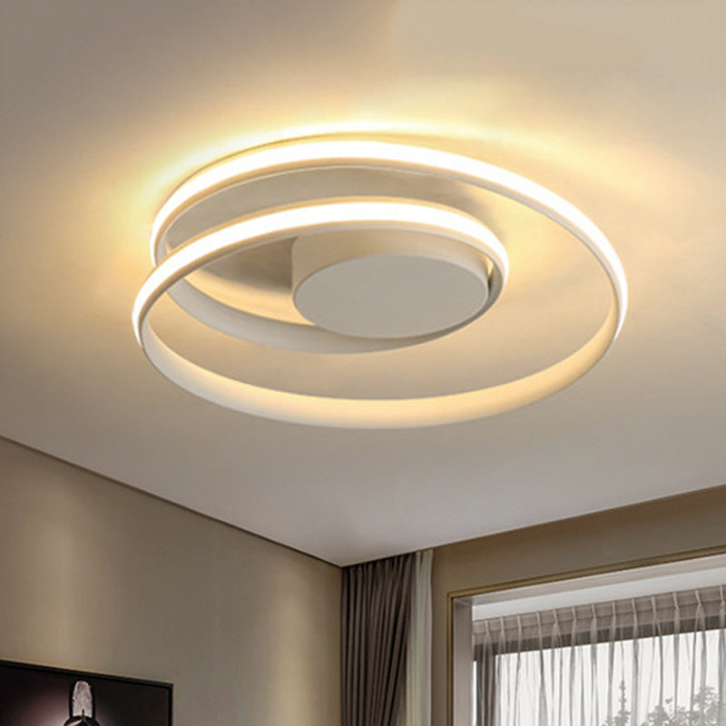 Modern Circle Ceiling Lights - White/Black Flush Mount Fixtures, Indoor Lighting (18"/23.5")