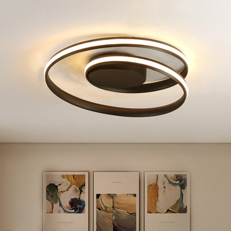 Modern Circle Ceiling Lights - White/Black Flush Mount Fixtures, Indoor Lighting (18"/23.5")