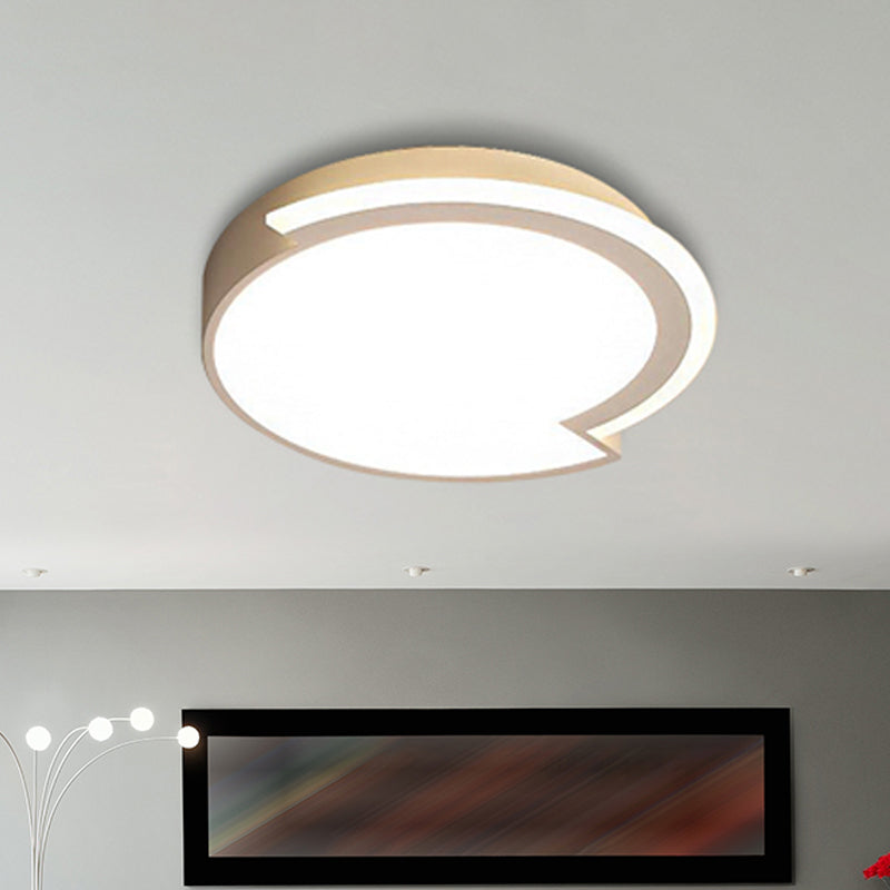 Modern Round Flushmount Ceiling Fixture - White Acrylic - Multiple Sizes - Warm/White