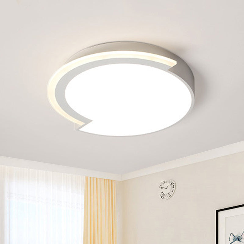 Modern Round Flushmount Ceiling Fixture - White Acrylic - Multiple Sizes - Warm/White