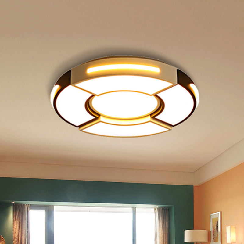 Modern Black Round Acrylic Ceiling Fixture - Unique Design, 16"/19.5"/23.5" - Warm/White Lighting