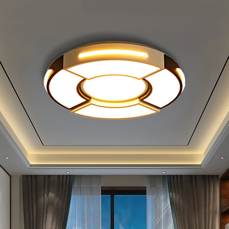 Modern Black Round Acrylic Ceiling Fixture - Unique Design, 16"/19.5"/23.5" - Warm/White Lighting
