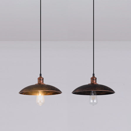 Rustic Style Hanging Ceiling Lamp with Adjustable Cord - Bronze, 12.5"/16" W