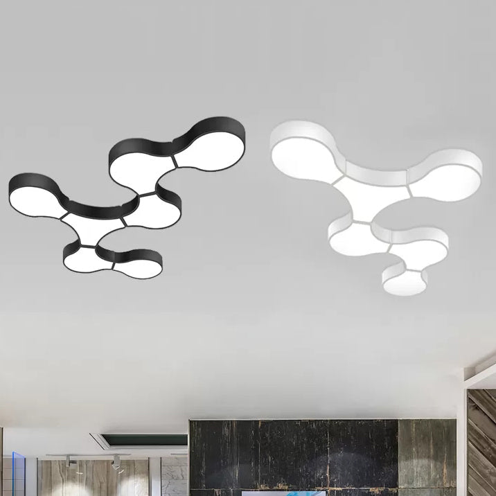 Modern LED Ceiling Lamp for Living Room - Metal & Acrylic Mount Light
