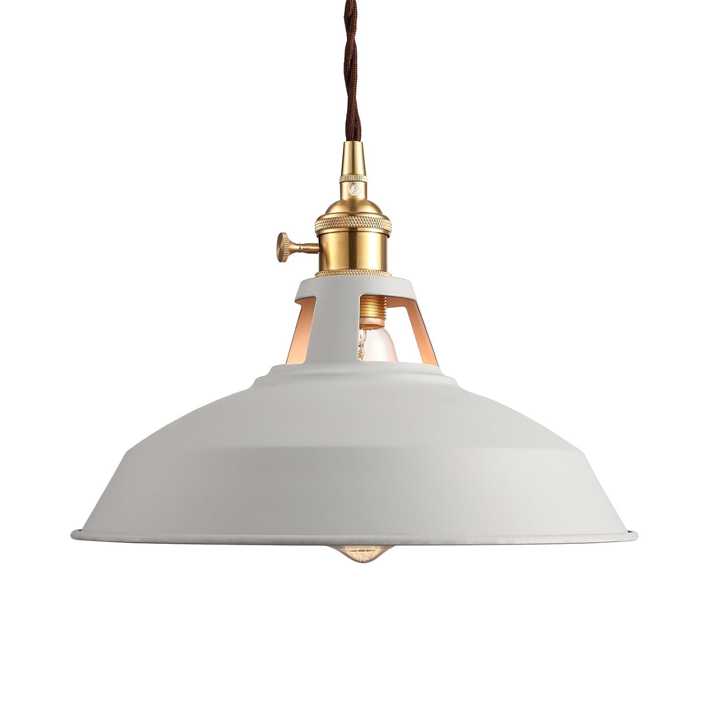 Lampe à suspension industrielle de style grange - Plafonnier métallique noir/blanc élégant pour cuisine avec cordon de suspension