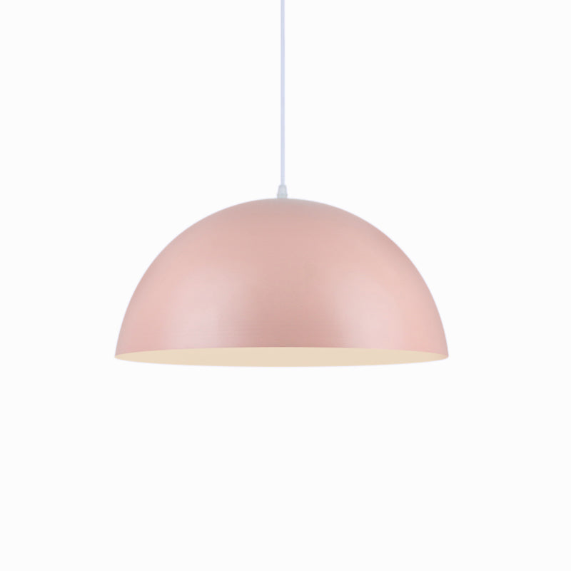 Suspension en aluminium à 1 lampe de style nordique en rose/jaune pour le salon