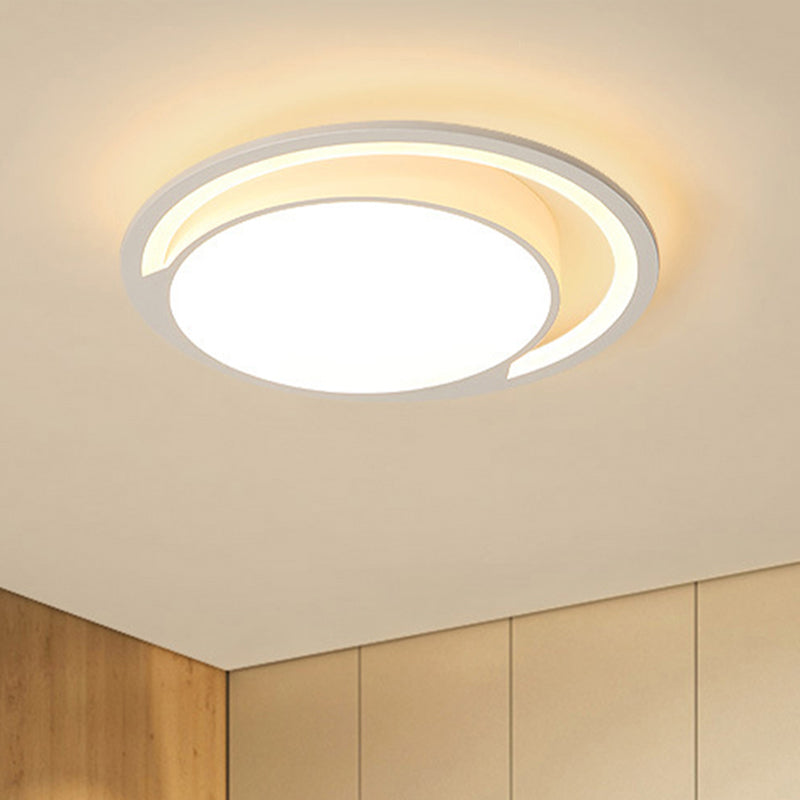 Nordic White Acrylic Round Flush Mount Ceiling Light, LED Flush for Bedroom, Warm/White, 16"/19.5"/23.5" Dia.