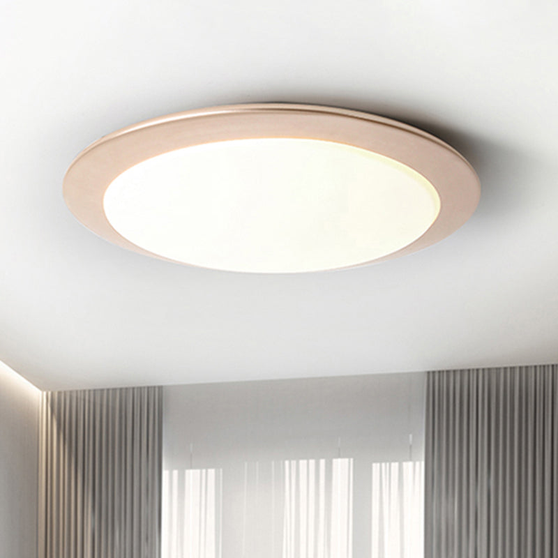Nordic Acrylic Gold/Silver Flush Ceiling Light with Integrated LED - Bedroom Ceiling Lamp, 16"/20" Dia