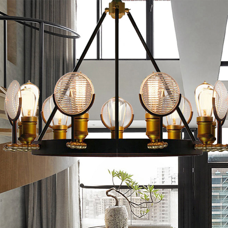 Vintage Metal Suspension Light in Brass Finish - Ring Pendant for Bedroom Lighting