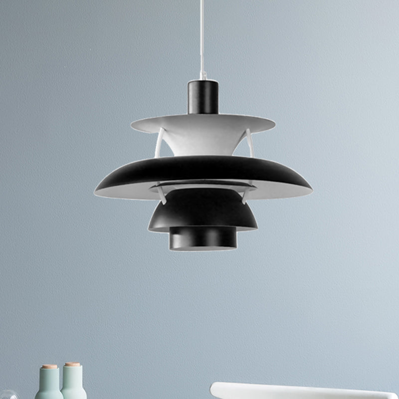 Designer Tiered Pendant Light with Metal Shade - Stylish Ceiling Hanging Light