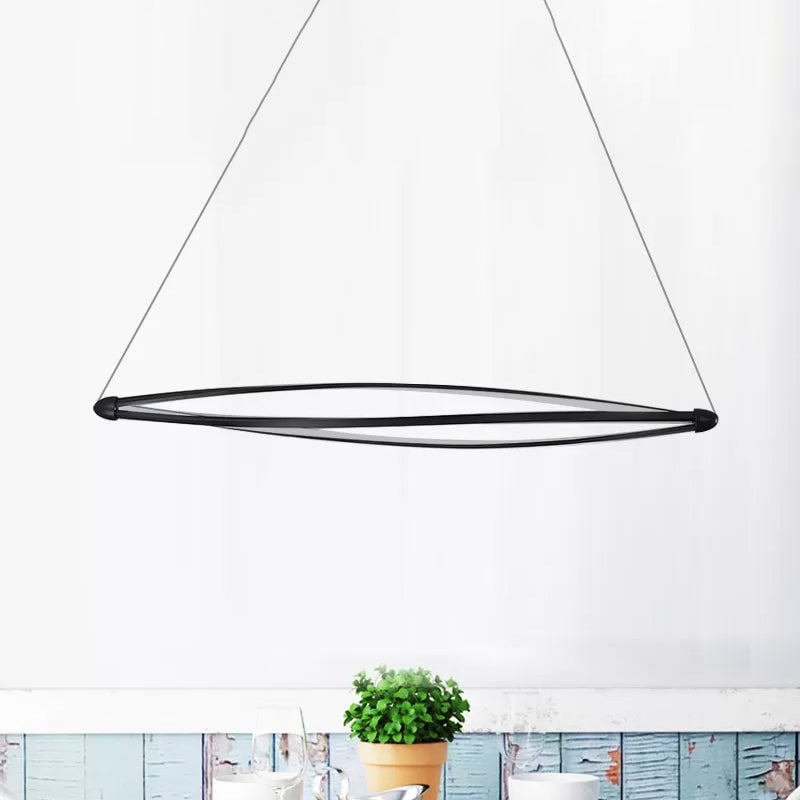 Modern Acrylic Spiral Led Pendant Light Kit In Warm/White/Natural