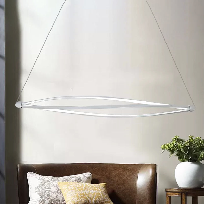Modern Acrylic Spiral Led Pendant Light Kit In Warm/White/Natural