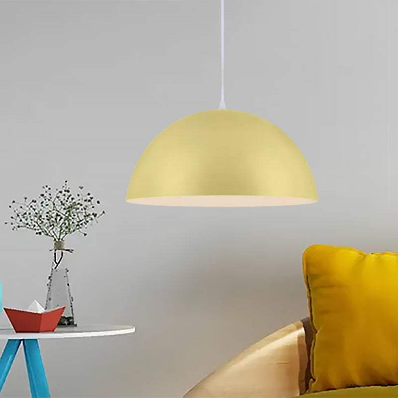 Nordic Style Bowl Pendant Light In Pink/Yellow For Living Room Décor Yellow