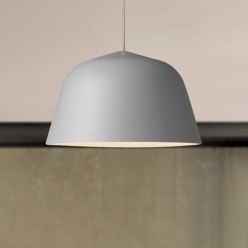 Lampe suspendue en métal à 1 lampe de style nordique en forme de dôme, noire/verte, pour chambre à coucher