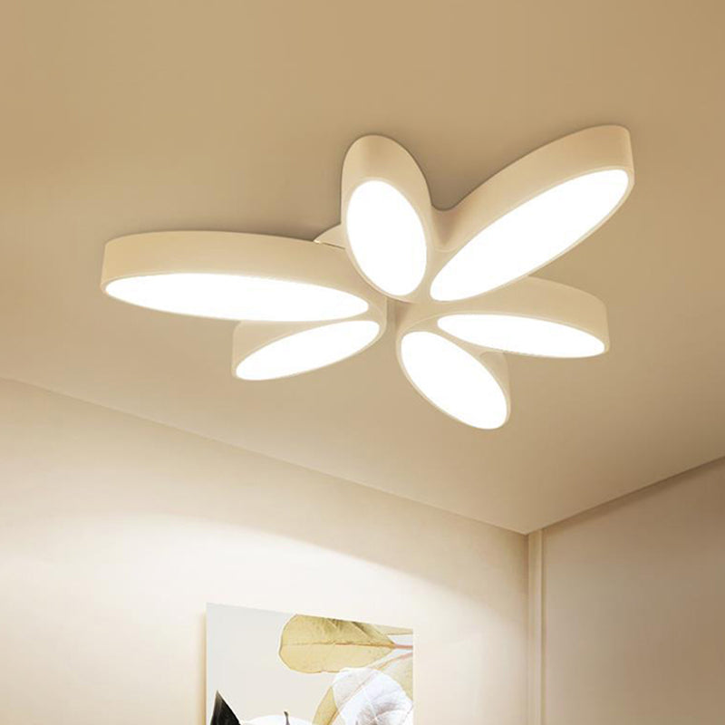 Contemporary Floral Flush Mount Acrylic 6 Light Fixture - 27"/33.5" Flush Light in Warm/White" for Hallway