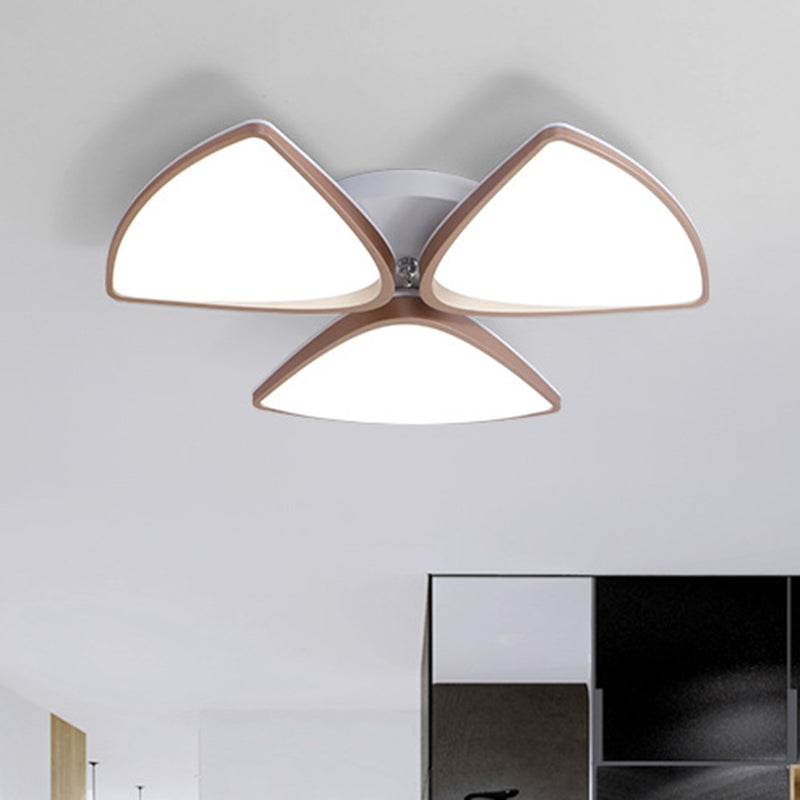 Modern Acrylic Bedroom Ceiling Light Fixture, 3/4/5 Heads in White, with 3 Color Options