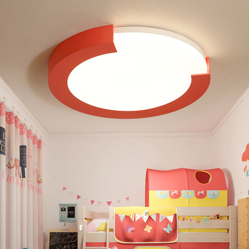 Macaron Flush Mount Ceiling Lights - 16"/20" Round in Black/White/Pink