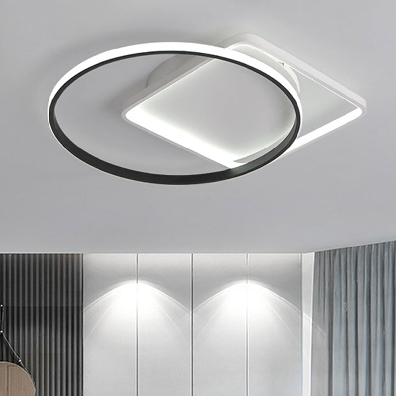 16"/19.5" Modern White Creative Flush Mount Light Fixture with Warm/White Lighting