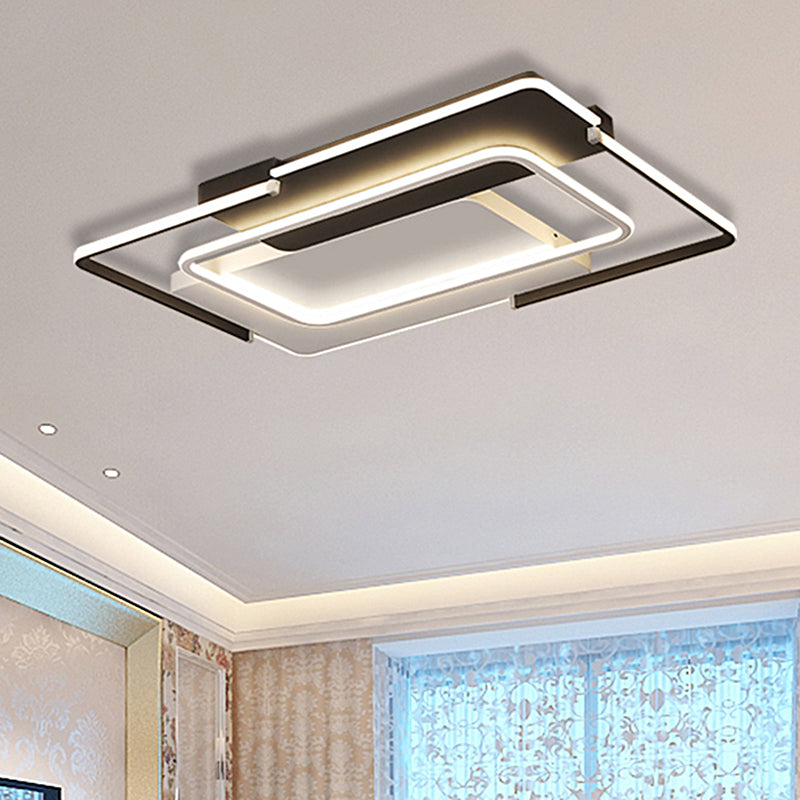 35.5"/43" Rectangular Flush Mount Ceiling Light for Modern & Unique Bedroom - Warm/White