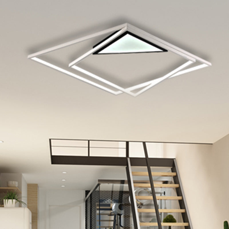 Contemporary Acrylic Flush Mount Ceiling Light in White - Ideal for Bedrooms
