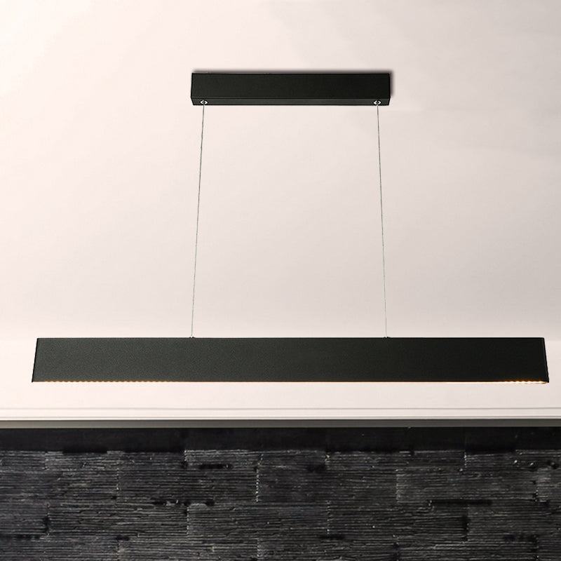 Modern Black LED Pendant Light Fixture for Dining Room - 36"/47" Wide Blade - Hanging Ceiling Light in Warm/White