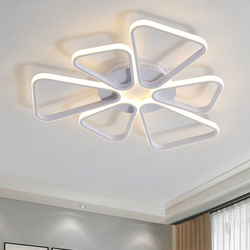Floral Shape Acrylic LED Ceiling Light in Simple Brown/White for Child Room - Warm/White Lighting - Flush Mount