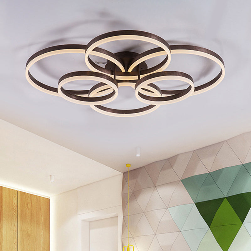 Plafonnier LED circulaire encastré pour salle d'étude avec éclairage naturel/chaud/blanc