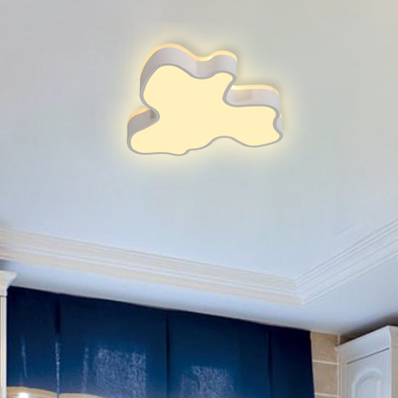 Abstract Flush Light - 16"/19.5"/23.5" Width - Black/White Shade - LED Contemporary Flush Mount in Warm/White
