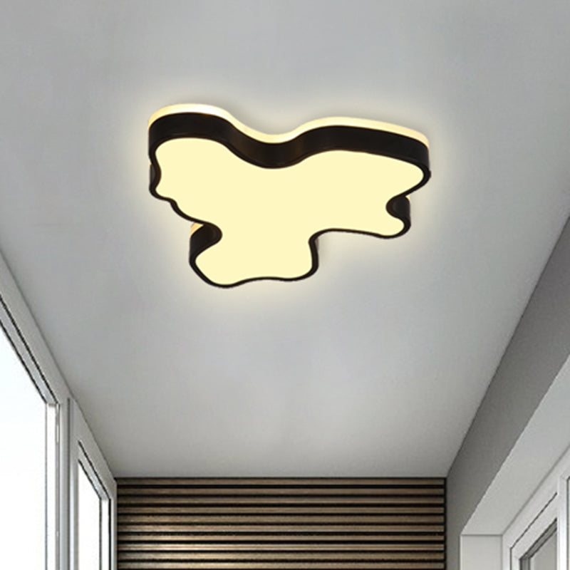 Abstract Flush Light - 16"/19.5"/23.5" Width - Black/White Shade - LED Contemporary Flush Mount in Warm/White